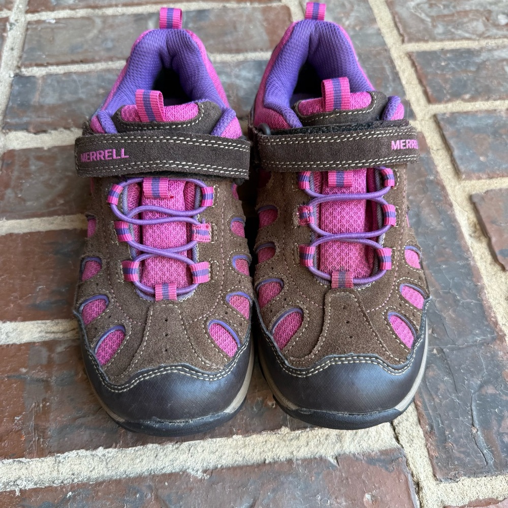Merrell Kids' Brown and Pink Hiking Waterproof Shoes Size 4